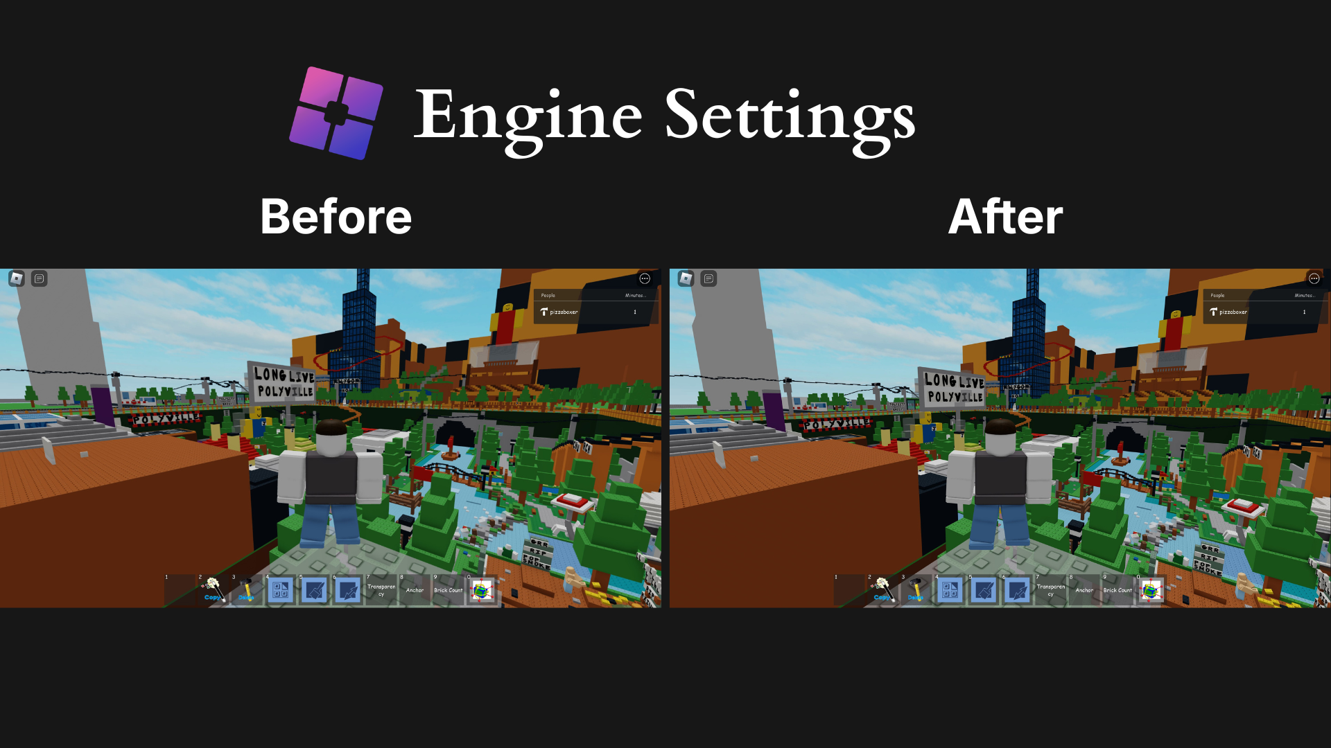 Performance settings preview
